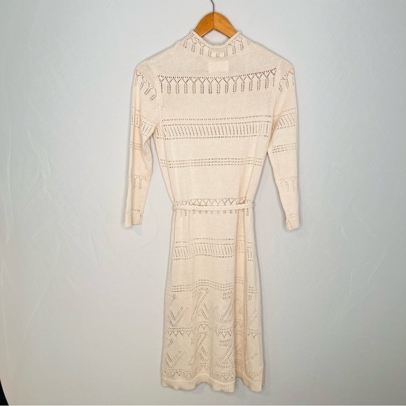 Zadig & Voltaire Cream Cecily Monogrammed ZV Belted Knit Dress. Size Small. - Picture 7 of 17
